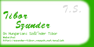 tibor szunder business card